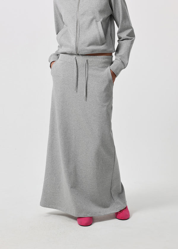 [B-BASIC] Mid-Sweat Low-Waist Elastic Long Skirt