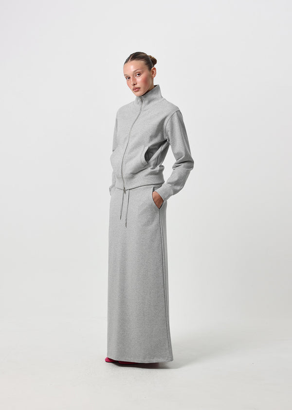 [B-BASIC] Mid-Sweat Low-Waist Elastic Long Skirt