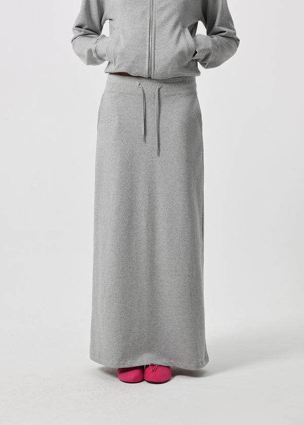 [B-BASIC] Mid-Sweat Low-Waist Elastic Long Skirt