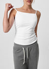 [B-BASIC] Basic Cotton Spandex Strap Square Neck Sleeveless (Built-in Cups) (2 SIZE)