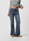 [B-DENIM] LOW NON SPAN BOOTS-CUT JEANS 057