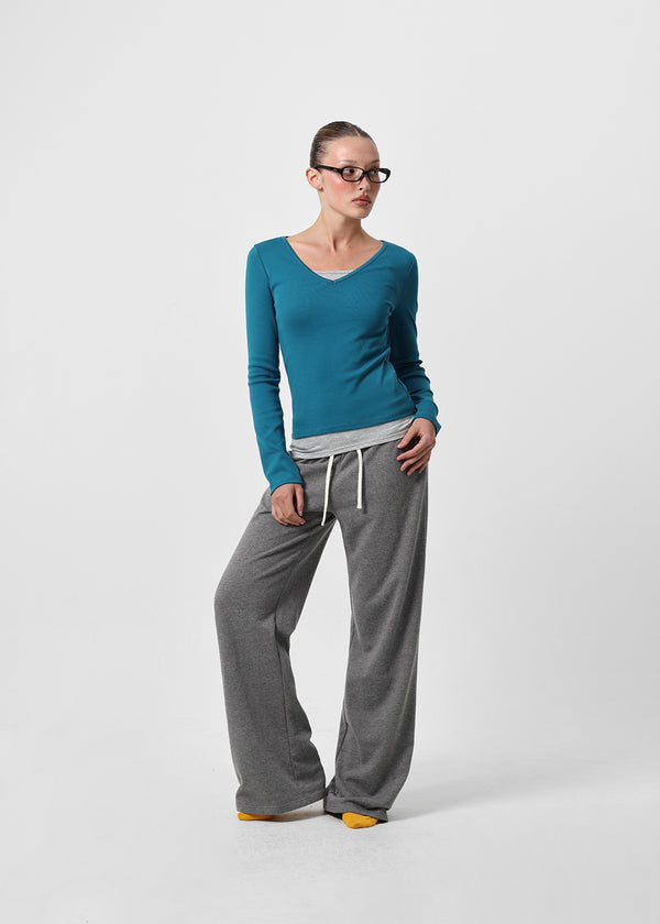 [B-BASIC] Tension Standard V-Neck Long Sleeve T-Shirt (3 SIZE)