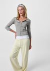 [B-BASIC] Tension Standard Boat Neck 3/4 Sleeve Cardigan (2 SIZE)