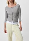 [B-BASIC] Tension Standard Boat Neck 3/4 Sleeve Cardigan (2 SIZE)
