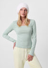 [B-BASIC] Ribbed Square Neck Long Sleeve Tee (2 SIZE)