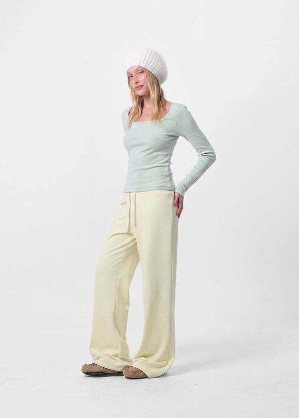 [B-BASIC] Ribbed Square Neck Long Sleeve Tee (2 SIZE)