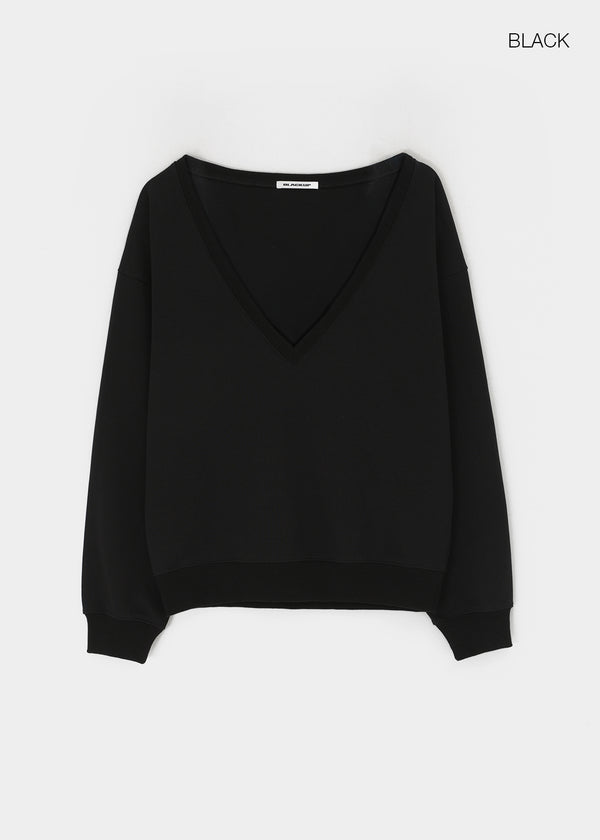 [B-BASIC] Mid-Sweat Deep V-Neck Sweatshirt