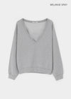 [B-BASIC] Mid-Sweat Deep V-Neck Sweatshirt