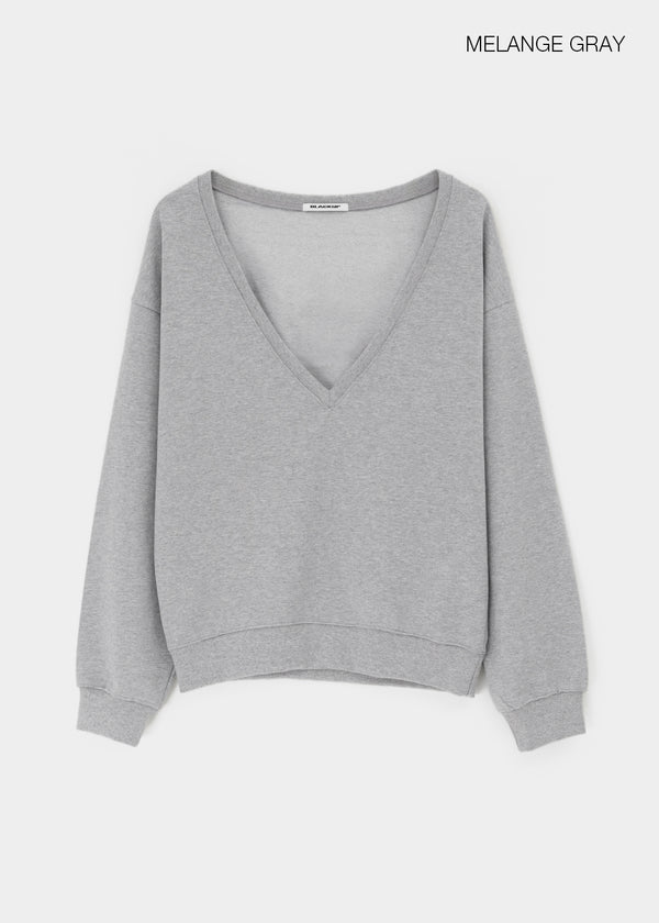 [B-BASIC] Mid-Sweat Deep V-Neck Sweatshirt