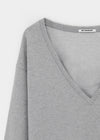 [B-BASIC] Mid-Sweat Deep V-Neck Sweatshirt