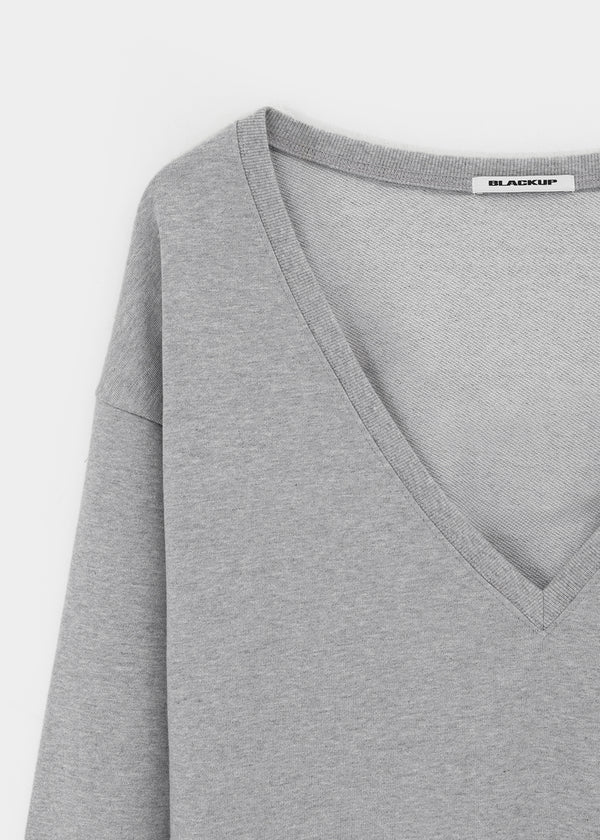 [B-BASIC] Mid-Sweat Deep V-Neck Sweatshirt