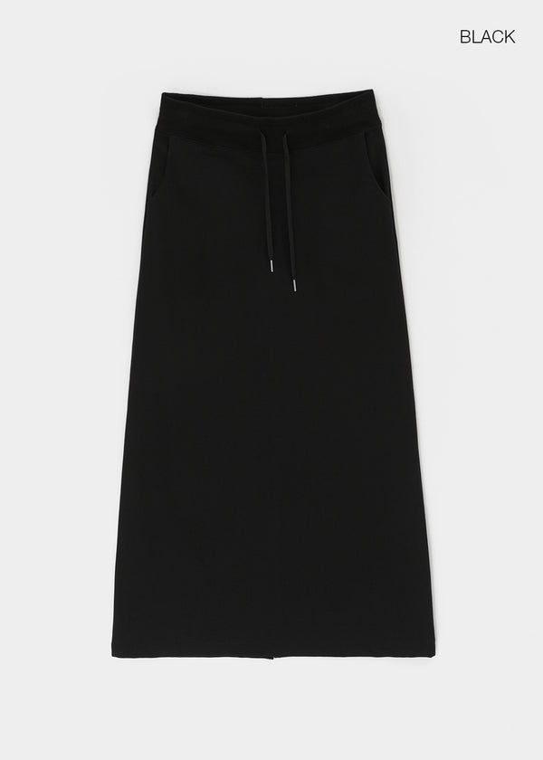 [B-BASIC] Mid-Sweat Low-Waist Elastic Long Skirt