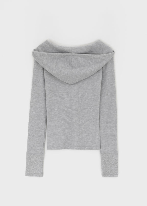 [B-BASIC] Waffle Slim Long-Sleeve Hoodie