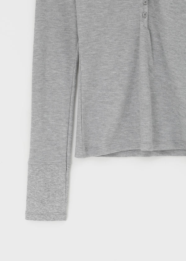 [B-BASIC] Waffle Slim Long-Sleeve Hoodie