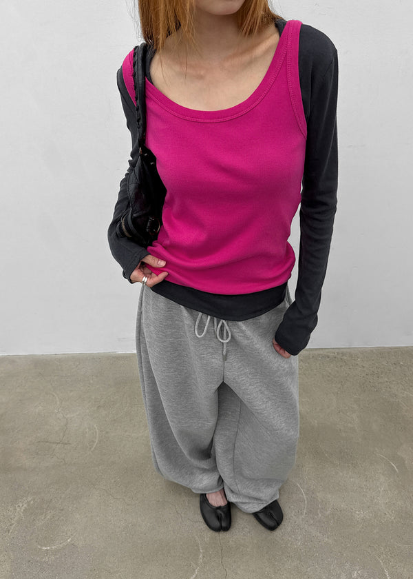 [MADE] Plio U-Neck Ribbed Sleeveless Top