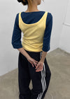 Blunt U-neck 3/4 sleeves