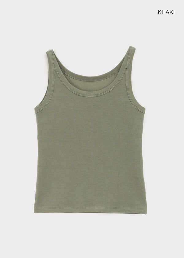 [MADE] Plio U-Neck Ribbed Sleeveless Top