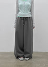 (UNISEX) Pluck Wide Elastic String Pants