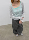 [MADE] Tiered Henley Neck Tencel Long Sleeve Tee