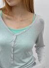[MADE] Tiered Henley Neck Tencel Long Sleeve Tee