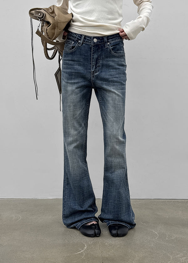 Grime Washed Bootcut Denim Pants