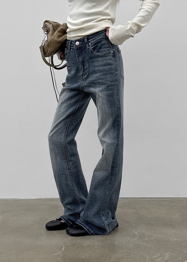 Grime Washed Bootcut Denim Pants