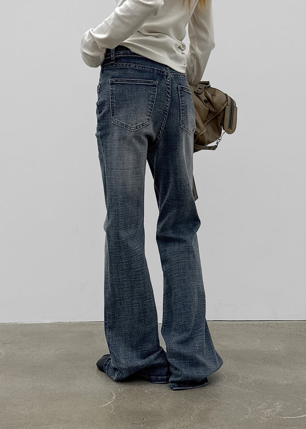 Grime Washed Bootcut Denim Pants