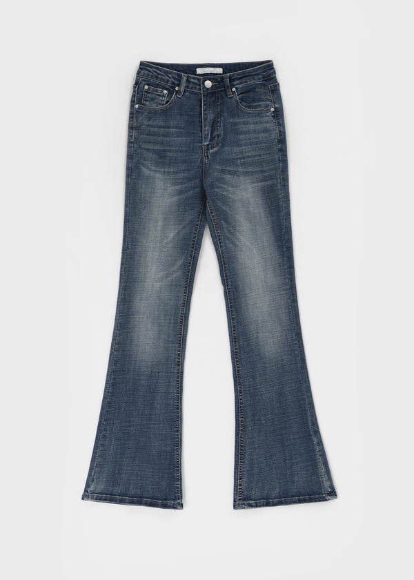 Grime Washed Bootcut Denim Pants