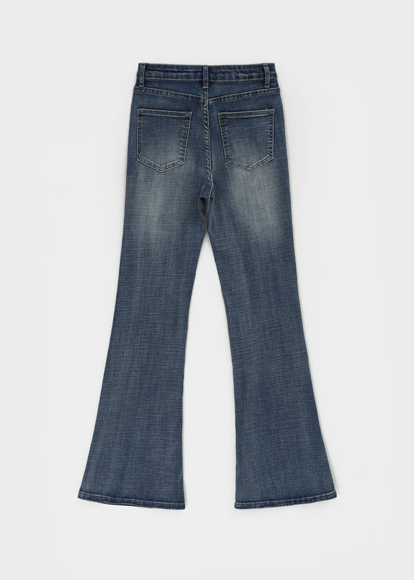 Grime Washed Bootcut Denim Pants