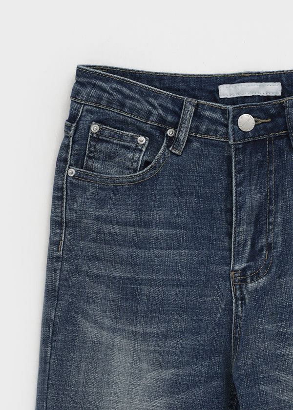 Grime Washed Bootcut Denim Pants