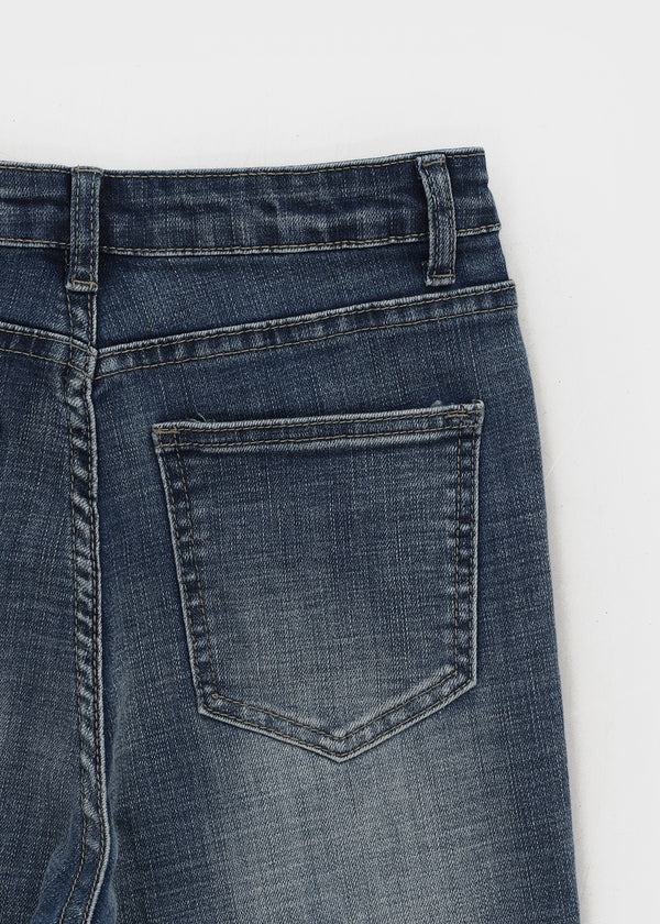 Grime Washed Bootcut Denim Pants