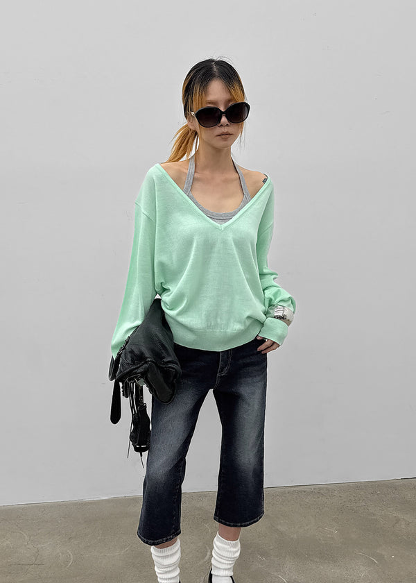 Glitcher Deep V-Neck Knit