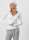 [B-BASIC] Ribbed V-Neck Wrap Long Sleeve Tee (2 SIZE)