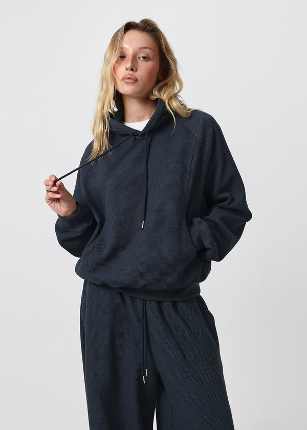 [B-BASIC] Waffle Loose Fit Hoodie