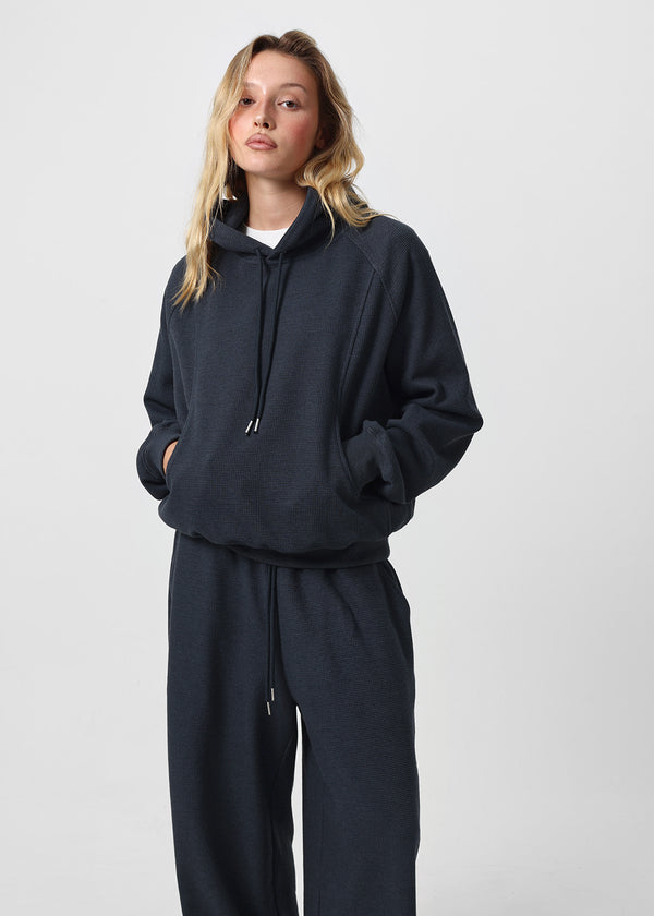 [B-BASIC] Waffle Loose Fit Hoodie
