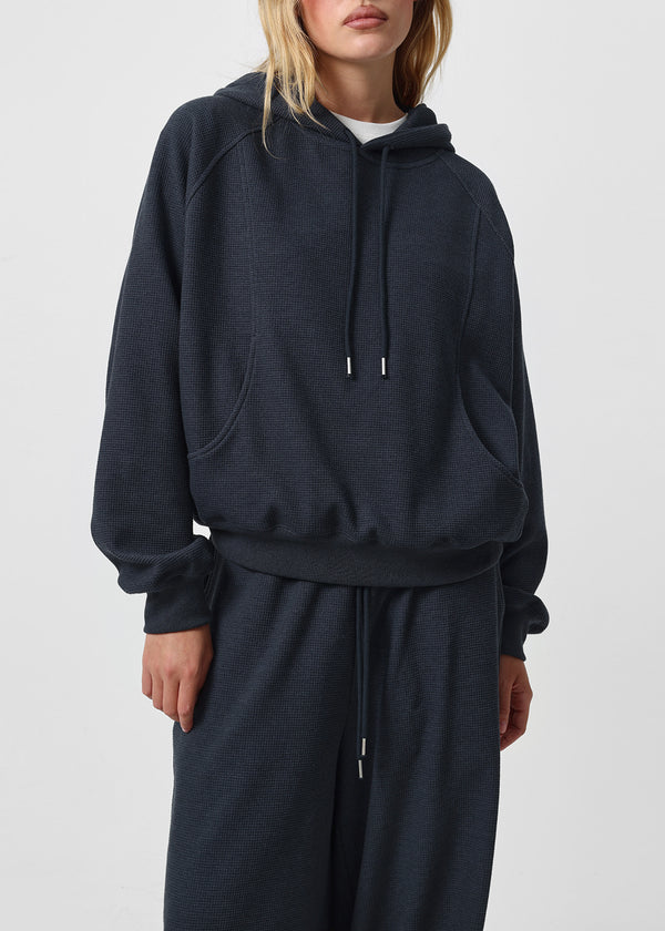 [B-BASIC] Waffle Loose Fit Hoodie