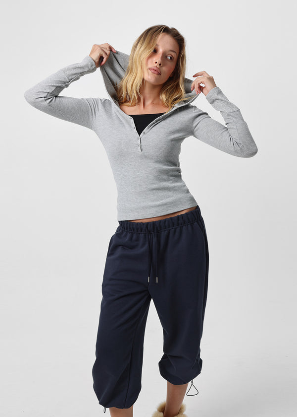 [B-BASIC] Waffle Slim Long-Sleeve Hoodie