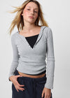 [B-BASIC] Waffle Slim Long-Sleeve Hoodie
