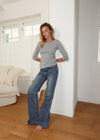 [B-DENIM] LOW NON SPAN BOOTS-CUT JEANS 057