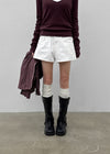 Overt studded cotton shorts
