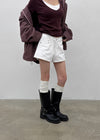 Overt studded cotton shorts