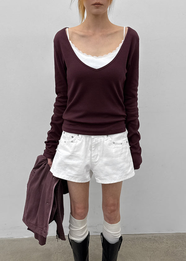 [MADE] Dutsby Deep V-Neck Long Sleeve Tee