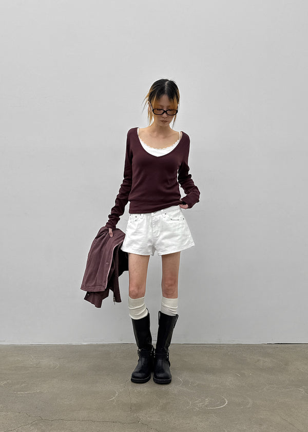 [MADE] Dutsby Deep V-Neck Long Sleeve Tee