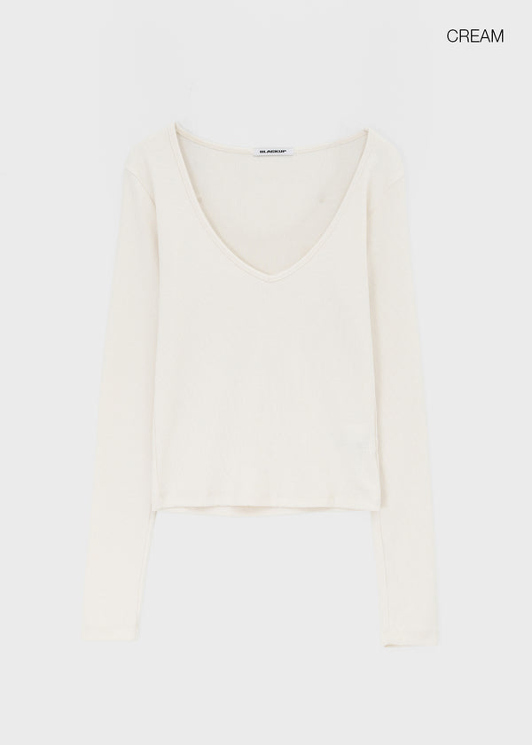 [MADE] Dutsby Deep V-Neck Long Sleeve Tee