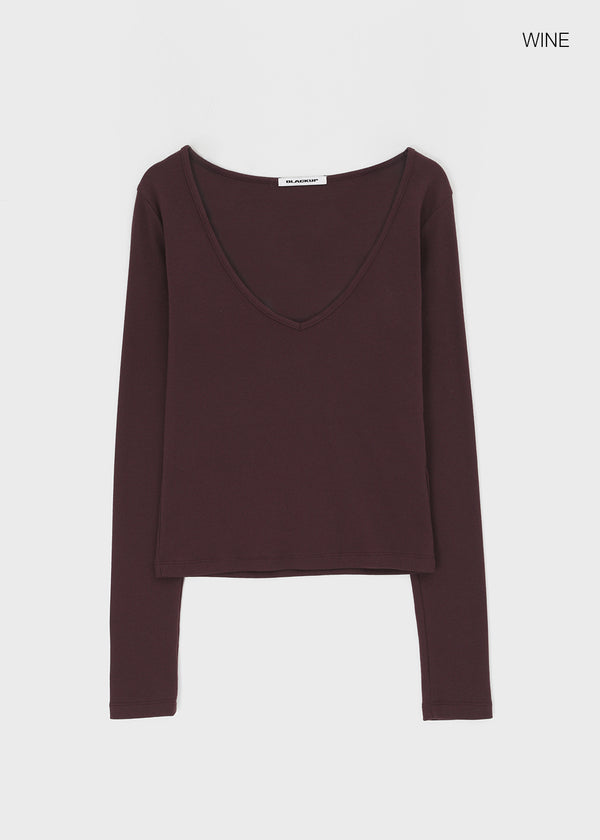 [MADE] Dutsby Deep V-Neck Long Sleeve Tee