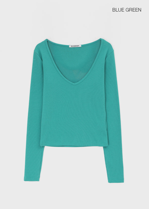 [MADE] Dutsby Deep V-Neck Long Sleeve Tee