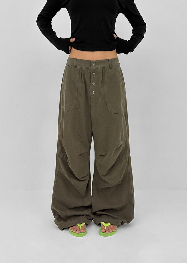 Pah Two-way Cotton Elastic Waist Pants