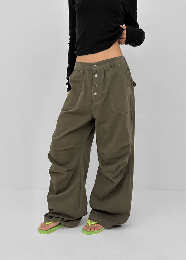 Pah Two-way Cotton Elastic Waist Pants