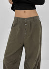 Pah Two-way Cotton Elastic Waist Pants