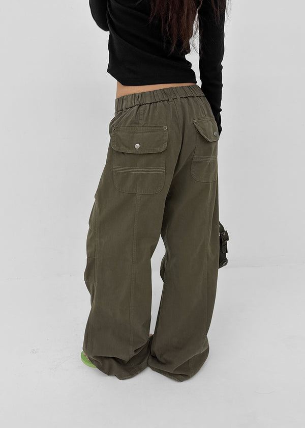 Pah Two-way Cotton Elastic Waist Pants